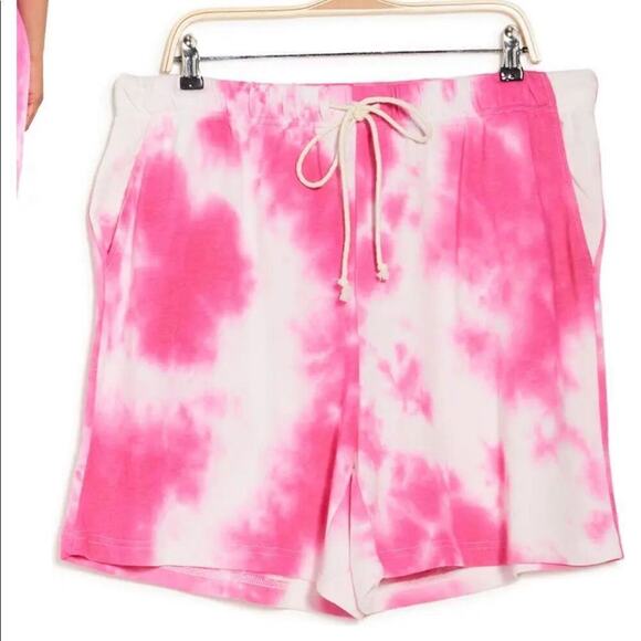MELLODAY  Size XL Allover Tie Dye Women’s Print Shorts Size 1X Hot Pink - Picture 2 of 15